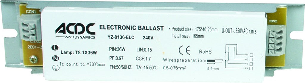 2 X 18W Electronic Ballast For Yz-8218 Fittings