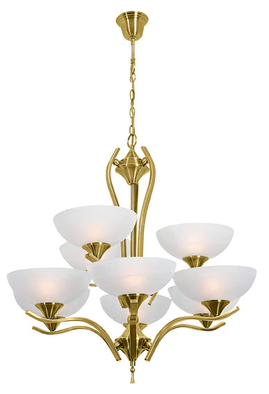 Sofia 9Lt Chandelier 770Mm Antique Brass