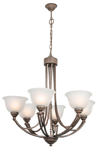 Aria 6Lt Chandelier 745Mm Brown Rust