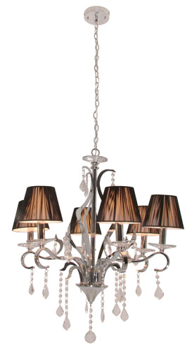 Opulence 6Lt Chandelier 690Mm Black