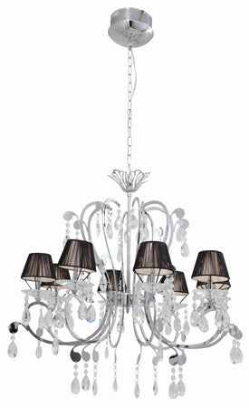 Opulence 8Lt Chandelier 730Mm Black