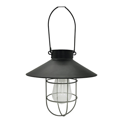 Solar Large Hanging Cage Lantern Black/Silver