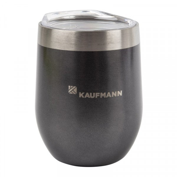 Kaufmann Tumbler Wine Dbl Wall With Lid Gry 4 x 350ml Set